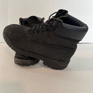 Black Leather youth Timberland Lace-Up Boots size 3M